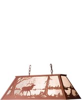  Elk at Lake 9-Light Oblong Pendant Rust 98815